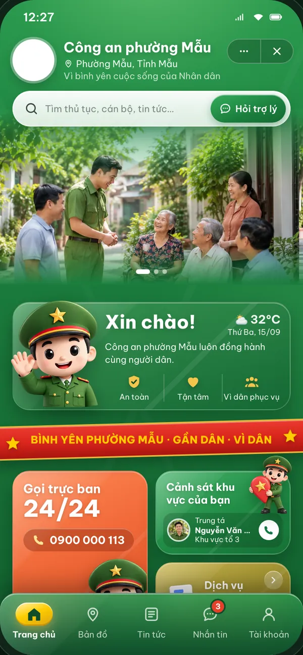 Trang chủ Mini App Công an số